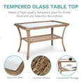 thumbnail image 7 of Meetwarm 4 Stainless Steel All-weather Outdoor Conversation Sets with Chairs and Table, Brown/Beige, 7 of 7