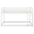 thumbnail image 5 of Tcbosik Floor Bunk Bed Twin Over Twin Size, Wooden Bed Frame with Ladder and Guardrail for Bedroom, Space Saving, No Box Spring Needed, White, 5 of 7