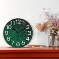thumbnail image 2 of GZHJMY Dark Green Wall Clock,Silent Non Ticking 10 Inch Battery Operated Round PVC Wall Clocks for Kitchen,Home,Bedrooms,Office Decor, 2 of 6