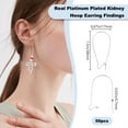 thumbnail image 2 of 1 Box 50Pcs Ear Wire Hooks Platinum Plated Brass Kidney Ear Wire Hoop Earring Findings for DIY Dangle Earring Making Beading Women, 2 of 9