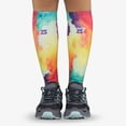 thumbnail image 2 of Watercolor Compression Leg Sleeves XS/S / Yellow/Red, 2 of 4
