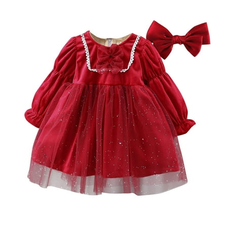 

Youmylove Toddler Baby Kids Girls Thick Warm Lunar Chinese New Year Patchwork Tulle Princess Dresses Clothes Newborn Clothing
