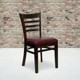 thumbnail image 2 of Flash Furniture HERCULES Series Ladder Back Walnut Wood Restaurant Chair - Burgundy Vinyl Seat, 2 of 7