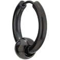thumbnail image 4 of Laklulu - Pendientes de aro con bisagras de acero inoxidable con cuentas circulares negras para hombres y mujeres, 2 unidades, 4 of 5