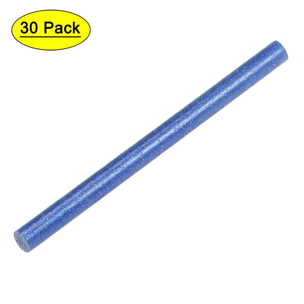 Uxcell 4" x 0.27" Barras de Pegamento Caliente Brillo Azul EVA Mini Alta Adhesión para Pistola de Pegamento 30 Paquete