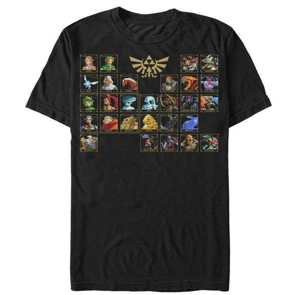 Men's Nintendo Legend of Zelda Ocarina Periodic Table Graphic Tee Black Medium