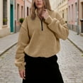 thumbnail image 3 of FAIWAD Womens Fleece Oversized Sweatshirt Quarter Zip Lapel Pullover Warm Fuzzy Clothes, 3 of 9