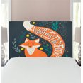 thumbnail image 1 of Vintage Headboard, What Does the Fox Say? Hipster Animals Know Better Habitat Creature Illustration, Upholstered Decorative Metal Bed Headboard with Memory Foam, Twin Size, Multicolor, by Ambesonne, 1 of 4