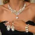 thumbnail image 5 of AEXTO Sparkling Cubic Zirconia Necklace, Earrings & Bracelet Set, Vintage-Inspired Nature-Themed Statement Jewelry for Women, Perfect for Weddings, Parties & Special Occasions, 5 of 13