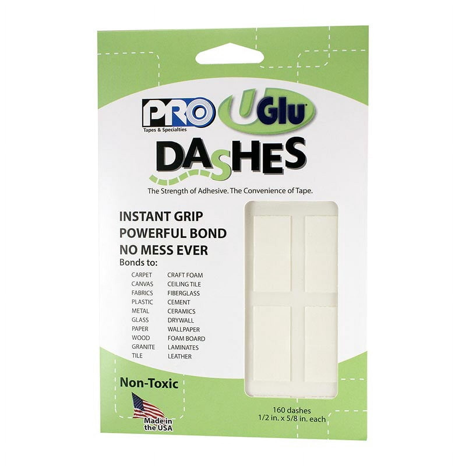 UGlu Contractor Pack Double-Sided Adhesive Mounting Tape 250 Strips 1" x 3" Transparen