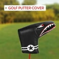 1Pc Black PU Leather with Embroidery Golf Blade Putter Cover