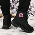 thumbnail image 3 of Men's Mid Calf Snow Boots Lace Up Fleece Lined High Top Casual Shoes Winter Plush Non Slip Hiking Booties Black 8.5, 3 of 7