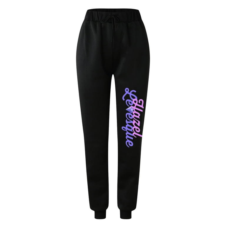 Sweatpants Women Pants for Women Solid Print Sweatpants High Waist Workout Wide Leg Pants Pocket Trousers Sporty Athletic Fit Jogger Pants Girls Sweatpants Christmas Clearance Walmart