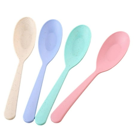 4-Pieces Household Serving Spoons Muticolor Soup Spoon Set Elongate Lightw