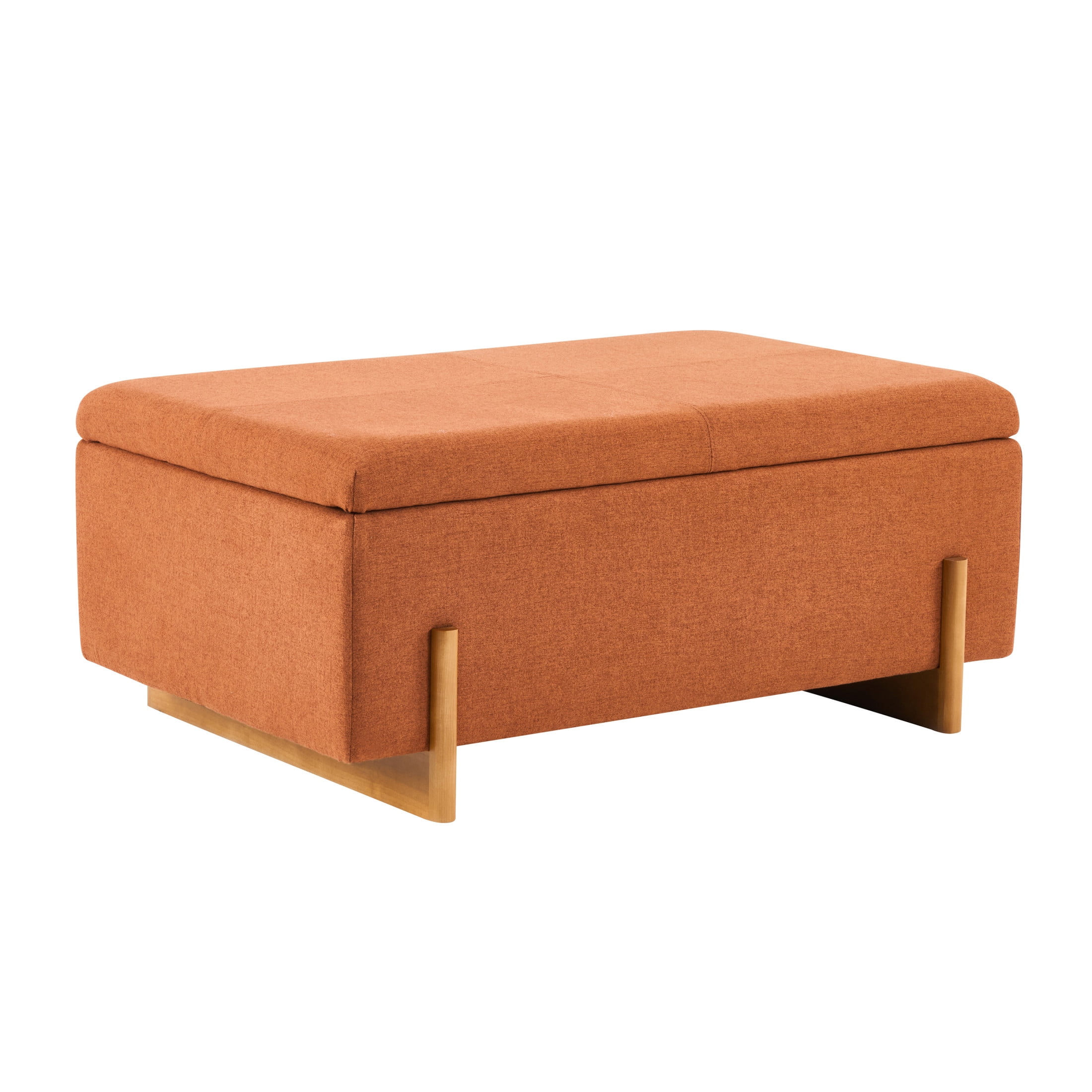 Christopher Knight Home 39" Modern Upholstered Ottoman, Storage Bench with Lift-Top Lid, Burnt Orange