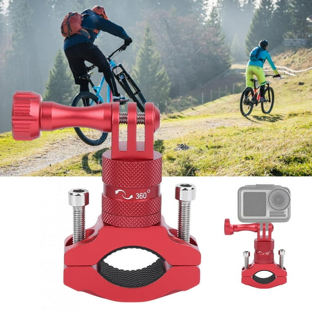 CNC Process Bike Soporte Fijo, Abrazadera de Bicicleta de Cámara, Aleació de Aluminio de 360 Grados para Camaras Deportivas ,,