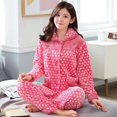 thumbnail image 4 of Conjuntos de pijamas de franela para mujer, ropa de dormir gruesa, cálida, de animales, Otoño e Invierno, 4 of 4