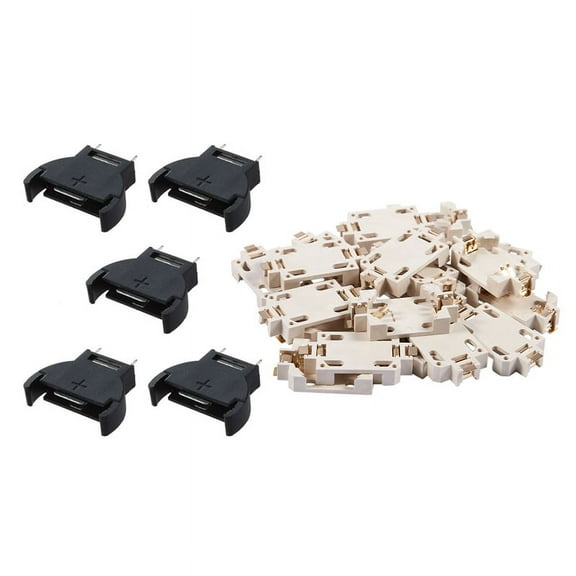 5x Plastic CR2032 Cell Button Lithium Battery Sockets Holder & 20Pcs White Housing CR2032 SMD Cell Button Battery Holder
