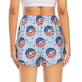 thumbnail image 2 of Lsque Donut with the USA Fag Printed Women's Running Shorts with Liner Pockets,Elastic Quick Dry Workout Athletic Gym Yoga Shorts,Womens High Waist Shorts-Small, 2 of 9