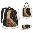 thumbnail image 2 of Disketp Abstract Gold Floral Galaxy Large Capacity Backpack Lunch Bag Pencil Case Combination 3 Piece Set for Student, 2 of 7