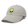 thumbnail image 5 of Dalix Alien Embroidered UFO Dad Hat Cotton Baseball Cap Adjustable Mens in Washed Stone White, 5 of 5