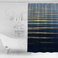 thumbnail image 2 of Abstract Golden Shower Curtain, 36" x 72", Water Wave Blue Ocean Sunrise Horizon Waterproof Bathroom Curtain Washable Shower Curtain Set with 12 Hooks, 2 of 6