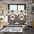 thumbnail image 4 of Yayeee Kitchen Curtains Tier Pair Light Filtering 27"x36" Rod Pocket Short Cafe Window Panel, Beige Astronaut Record, 4 of 7
