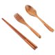 thumbnail image 3 of Juego de vajilla de madera de 4 piezas, portátil, palillos, tenedor, cuchara, juego de vajilla con bolsa para picnic y viajes (dorado), 3 of 13