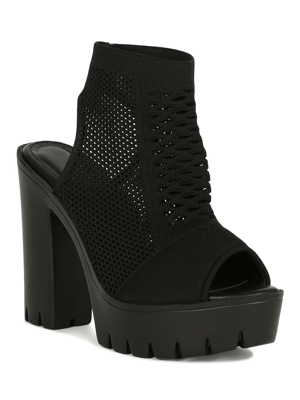 peep toe platform bootie