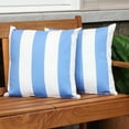 thumbnail image 5 of Sunnydaze 17" x 17" Beach-Bound Stripe Polyester Square Outdoor Throw Pillow, 2 Count, 5 of 8