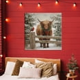 thumbnail image 3 of Stupell Industries Farmhouse Christmas Cow & Cardinal Canvas Art, 36 x 36, by Tina LeCour, 3 of 8
