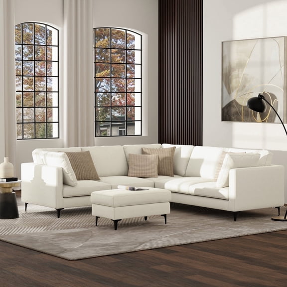 Simpli Home Ava Mid Century Corner Sectional Sofa