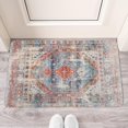 thumbnail image 2 of Boho Light Blue Country Rug with Vintage Pattern Door Mat 30 X 17 Inch Welcome Doormat Indoor Outdoor Entrance Floor Mat Non Slip Spring Summer Decor Rubber Mats, 2 of 6