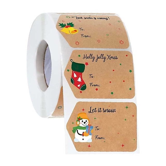Christmas Packing Tags Adhesive Labels Holiday Name Tags Stickers Christmas Labels Decorative Christmas Stickers Tags Name Tags For Valentine decorations indoor
