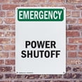 thumbnail image 4 of (2 Pack) Power Shutoff OSHA Emergency Sign 7 Inch X 10 Inch Plastic Sign, Weather Resistant, UV Protected for Workplace, Business, and Construction Site, Made in the USA, 4 of 8