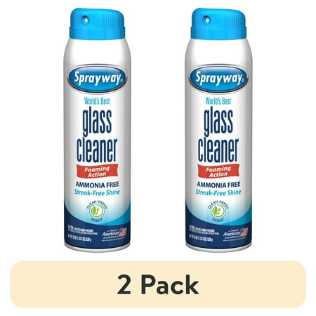 (2 pack) Sprayway Glass Cleaner, 19 fl oz, Ammonia-Free, Streak-Free Foaming Action, Twist & Lock Cap