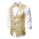 thumbnail image 2 of Hombre Chaleco de lentejuelas Chaleco de lentejuelas para elegante, actuación escenario, club nocturno - Negro / Rojo Oro, 2 of 6