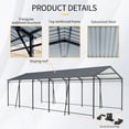 thumbnail image 6 of Miekor Furniture 13*26.5 FT Carport, Heavy Duty Carport with Galvanized Steel Roof and Frame, Metal Carport Large Garage with 4 Fixed inclined square tube supports No.7855, 6 of 8