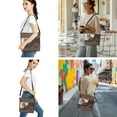 thumbnail image 3 of ZUXONGSY Leather Wolf Print Lightweight Top-Handle Crossbody Bag for Women with Makeup Organizer and Lip Balm Holster, Features a Travel Toiletry Case for Work Dating, 3 of 4