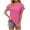 Pink T-shirt for women, variant on Womens Tops Short Sleeve Shirts Blouses for Women Dressy Casual Cap Sleeve Tops with Curved Hem Red S