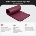 thumbnail image 3 of BalanceFrom Yoga Mat, 1" Extra Thick Exercise Pilates Workout Mat, Deep Wine, 3 of 12