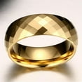 thumbnail image 7 of 8MM Rhombic Cut Tungsten Carbide Wedding Band Men's 18K Gold Plated Ring Sz 7-13, 7 of 7