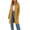 thumbnail image 2 of JUUNthy Womens Cable Knit Cardigan, Long Sleeve Hooded Button Front Casual Fall Winter Sweater Coat Purple S, 2 of 12