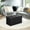 Black Synthetic Leather, variant on LEDREM Folding Storage Ottoman Bench, 30-Inch Synthetic Leather Seat with 660 lb Load Capacity, Thick Foam Padding, Multi-Use Footrest Chest, Brown