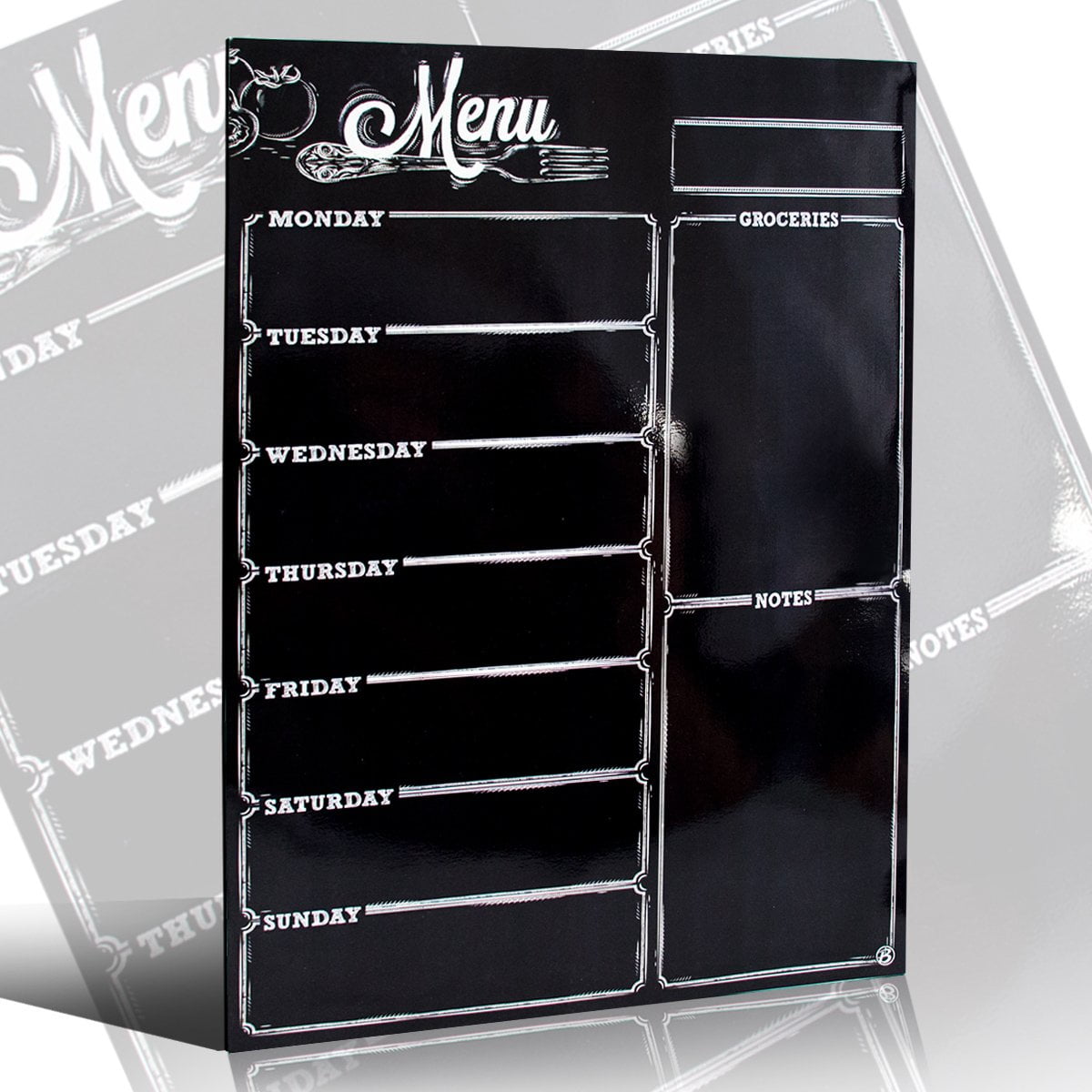 jojofuny Magnetic Dry Erase Black Board Menu Board Weekly Meal Planner Notepad Chalkboard Set for Kitchen Refrigerators
