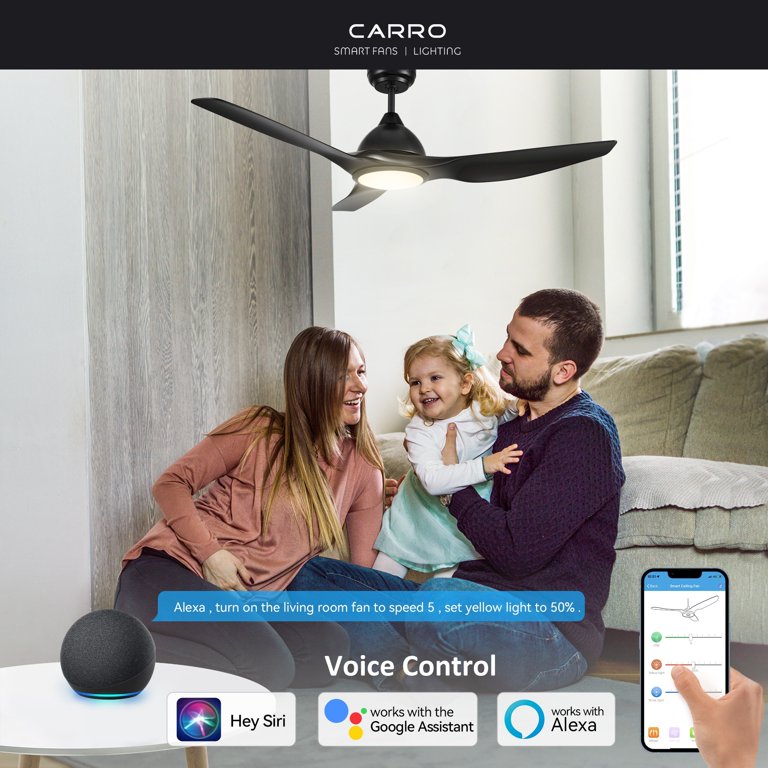 CARRO Karlstad 52-inch Indoor Smart Ceiling Fan, Dimmable LED
