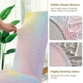 thumbnail image 5 of Yayeee 2 Pack Dining Chair Covers Stretch Parson Chairs Slipcovers Seat Protector, Pink Wavy Striped, 5 of 6