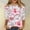 Pink, variant on Fznquz Women Blouse Round Neck 3/4 Sleeve Floral Pink Tops Cute Dressy Casual Summer Women Tops M