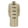 thumbnail image 4 of Fgnfyis Mens Winter Jacket Longline Open Front Knit Cardigan Norse Retro Warm Coat Trench Coat Men Khaki M, 4 of 8