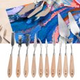 thumbnail image 4 of Spptty Art Supplies,Oil Painting Knife,10Pcs Pain Scraper Knife Stainless Steel Tooth-Shape Oil Painting Tool Art Supplies, 4 of 8